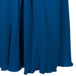 Pre Owned Emporio Armani Blue Chiffon Gown S