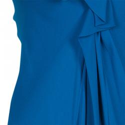 Pre Owned Emporio Armani Blue Chiffon Gown S