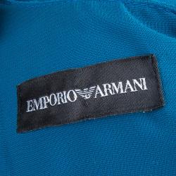 Pre Owned Emporio Armani Blue Chiffon Gown S