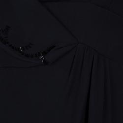 Pre Owned Emporio Armani Black Sequin Cocktail Dress M