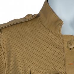 Pre Owned Emporio Armani Brown Perforated Leather Jacket L