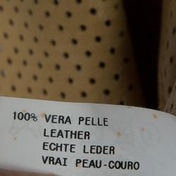 Pre Owned Emporio Armani Brown Perforated Leather Jacket L