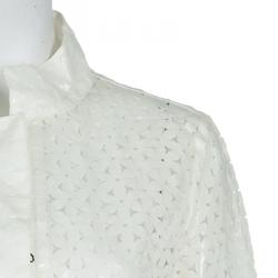 Pre Owned Emporio Armani White Laser Cut Jacket M