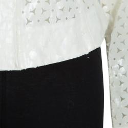 Pre Owned Emporio Armani White Laser Cut Jacket M