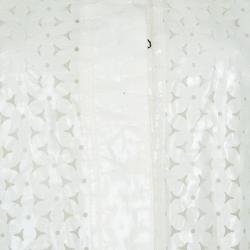 Pre Owned Emporio Armani White Laser Cut Jacket M