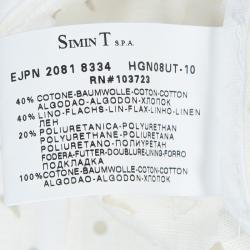 Pre Owned Emporio Armani White Laser Cut Jacket M