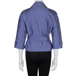 Pre Owned Emporio Armani Lilac Double Breasted Belted Jacket S