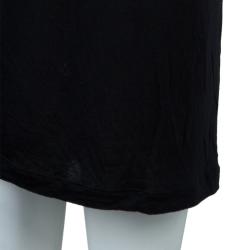 Pre Owned Emporio Armani Black Knit Asymmetric Dress M