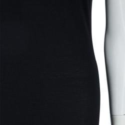 Pre Owned Emporio Armani Black Knit Asymmetric Dress M