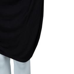 Pre Owned Emporio Armani Black Knit Ruched Dress M