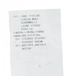 Pre Owned Emporio Armani Cream and Black Leather Trim Wool Blazer S