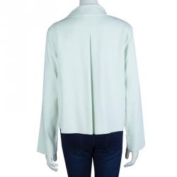 Pre Owned Emporio Armani Pale Mint Green Asymmetric Jacket L