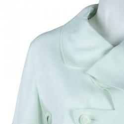 Pre Owned Emporio Armani Pale Mint Green Asymmetric Jacket L