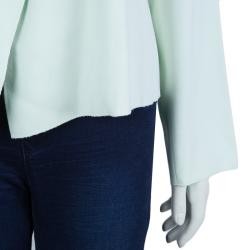 Pre Owned Emporio Armani Pale Mint Green Asymmetric Jacket L