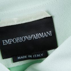 Pre Owned Emporio Armani Pale Mint Green Asymmetric Jacket L