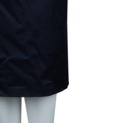 Pre Owned Emporio Armani Navy Blue Knit Long Sleeve Dress S