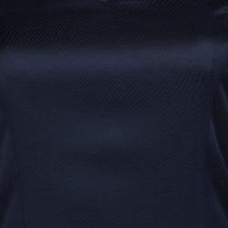 Pre Owned Emporio Armani Navy Blue Knit Long Sleeve Dress S