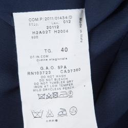 Pre Owned Emporio Armani Navy Blue Knit Long Sleeve Dress S