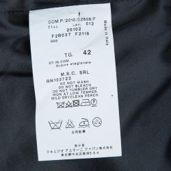 Pre Owned Emporio Armani Black Textured Draped Collar Cropped Jacket M