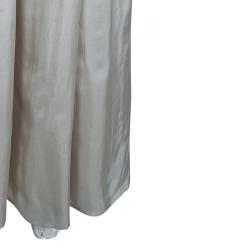 Pre Owned Emporio Armani Beige Silk Pleated Maxi Skirt M 