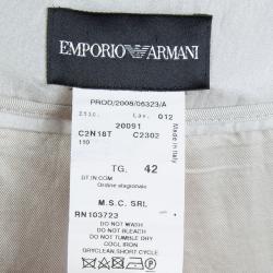 Pre Owned Emporio Armani Beige Silk Pleated Maxi Skirt M 