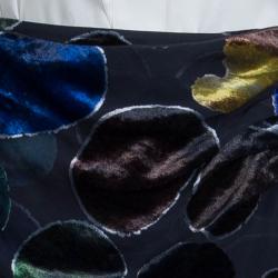 Pre Owned Emporio Armani Multicolor Devore Abstract Print Draped Mini Skirt S