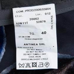 Pre Owned Emporio Armani Multicolor Devore Abstract Print Draped Mini Skirt S