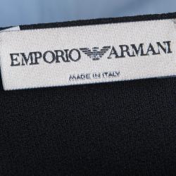 Pre Owned Emporio Armani Black Silk Overlay Detail Sleevless Top M