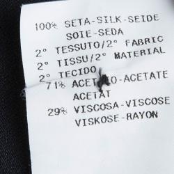 Pre Owned Emporio Armani Black Silk Overlay Detail Sleevless Top M