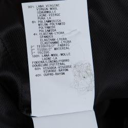 Pre Owned Emporio Armani Black Frill Detail Belted Blazer S