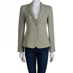 Pre Owned Emporio Armani Light Green Wool Blazer S