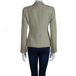 Pre Owned Emporio Armani Light Green Wool Blazer S