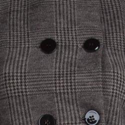 Pre Owned Giorgio Armani Brown Prince Of Wales Checkered Wool Skirt Suit XS