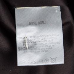 Pre Owned Giorgio Armani Brown Prince Of Wales Checkered Wool Skirt Suit XS