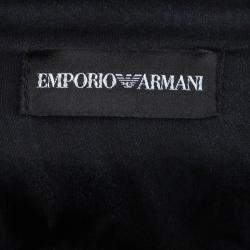 Pre Owned Emporio Armani Black Silk Rose Detail Dress S