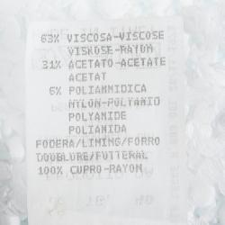 Pre Owned Emporio Armani Navy Blue Textured Chevron Pattern Skirt Suit S