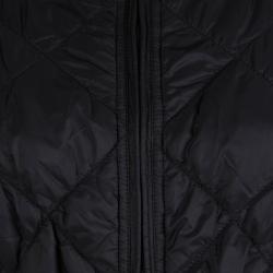 Pre Owned Emporio Armani Black Diamond Quilted Hooded Jacket L