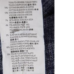 Pre Owned Emporio Armani Navy Blue Textured Mandarin Collar Jacket M