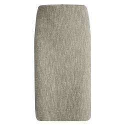 Pre Owned Emporio Armani Beige Textured Cotton Pencil Skirt L