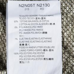 Pre Owned Emporio Armani Beige Textured Cotton Pencil Skirt L