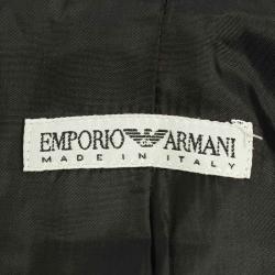 Pre Owned Emporio Armani Monochrome Striped Tailored Jacket S