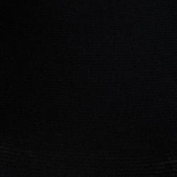 Pre Owned Emporio Armani Black Rib Knit Short Sleeve Top S