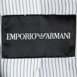 Pre Owned Emporio Armani Navy Blue Notched Collar Blazer S