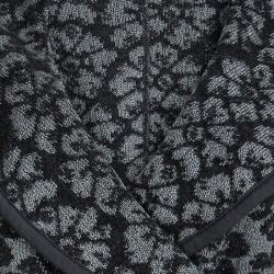 Pre Owned Emporio Armani Grey Floral Lurex Jacquard Cropped Cardigan M