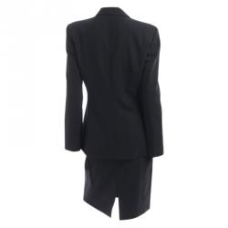 Pre Owned Emporio Armani Black Tailored Skirt Suit S