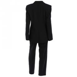 Pre Owned Emporio Armani Black Lapel Style Suit S