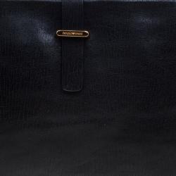 Pre Owned Emporio Armani Black Leather Clutch