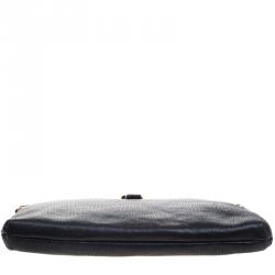 Pre Owned Emporio Armani Black Leather Clutch