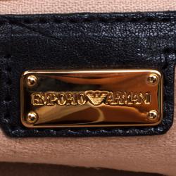 Pre Owned Emporio Armani Black Leather Clutch