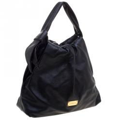 Pre Owned Emporio Armani Black Leather Bow Hobo